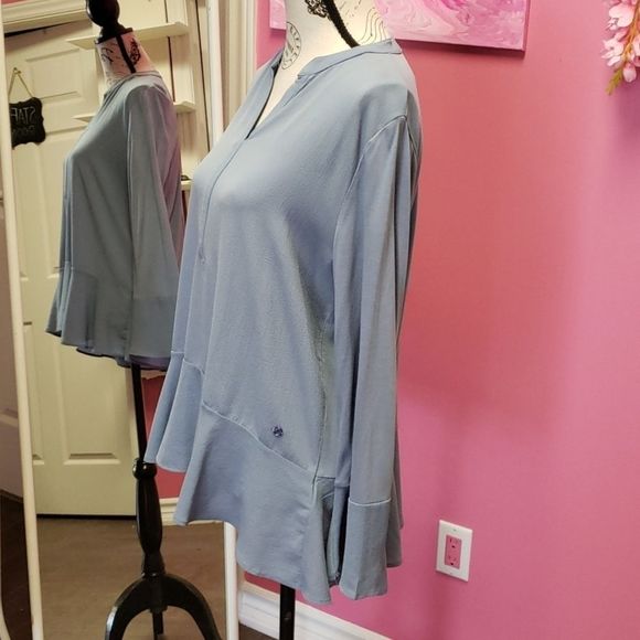 NWOT 💟 Tom Tailor Blue Blouse Top - Picture 2 of 13